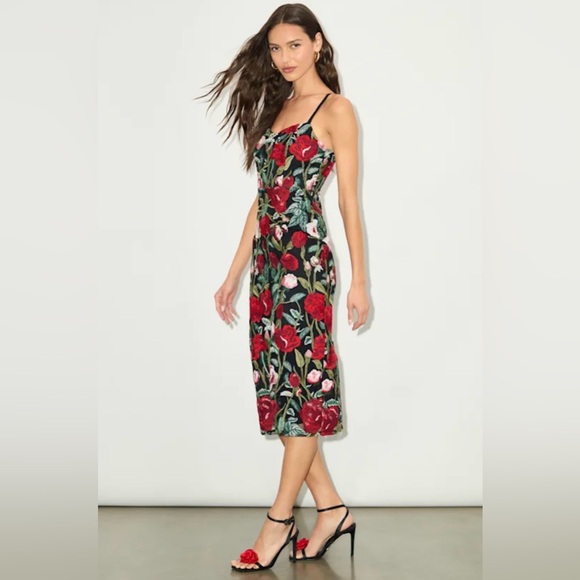 Lulus Dresses & Skirts - Lulus Notorious Refinement Embroidered Midi Dress XS NWT